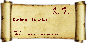 Kedves Toszka névjegykártya